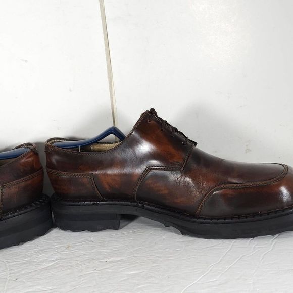 John Fluevog Men's VTG 240 Wagons US9,5/10 Brown Leather Square Toe Oxfords - Picture 7 of 14